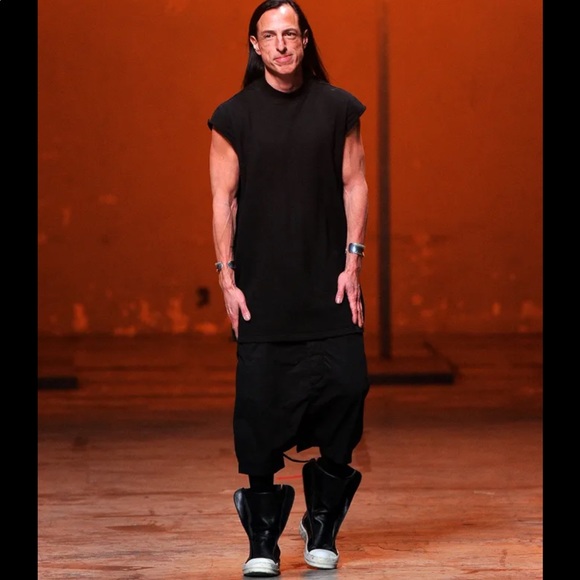 Rick Owens knit and leather bikers jacket blood 🩸 red 42/S - Picture 16 of 16